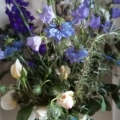 Larkspur-Rose-and-Nigella-Hand-tie-Jam-Jar-Bouquet