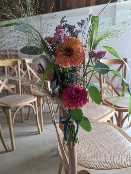 floral pew/chair ends