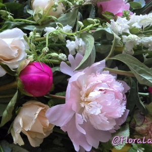 Florist Choice - Seasonal Floral Hand-tied Aqua Vase Bouquet